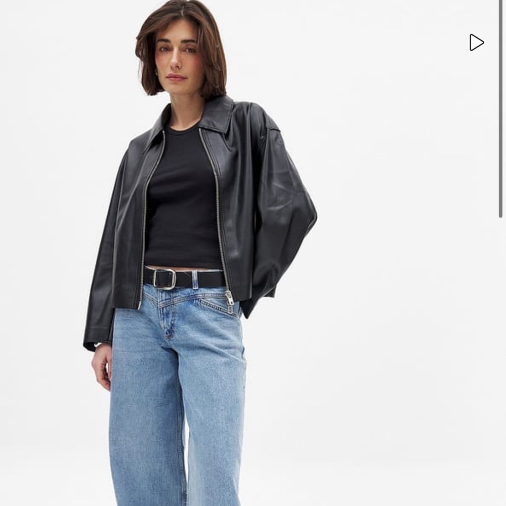 NA-KD wide collar pu jacket NWT